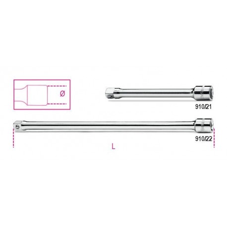 910/21 - 910/22 - alargaderas con cuadrado macho y hembra 3/8”