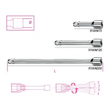 910AN - alargaderas con cuadradomacho y hembra 3/8” angulares