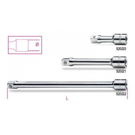 920/20 - 920/21 - 920/22 - alargaderas con cuadrado macho y hembra 1/2”