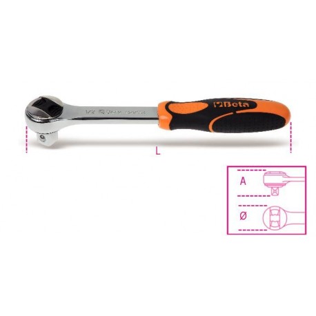 920/55X - carraca reversible con cuadrado macho 1/2”, 72 dientes