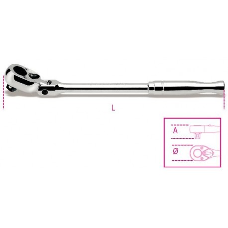 920M/56 - carraca reversible articulada, con cuadrado macho 1/2” con mango de metal