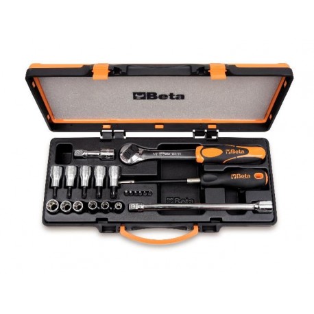 920TX/C17 - 6 puntas de atornillar, 6 vasos,5 vasos macho y 4 accesoriospara tornillos Torx®