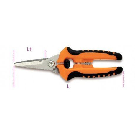 1130BMX - tijeras multi-usos hojas rectas de acero inoxidable, con microdentado
