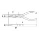 1168MQ - alicates de bocas semirredondas muy largas y acodadas, cromados