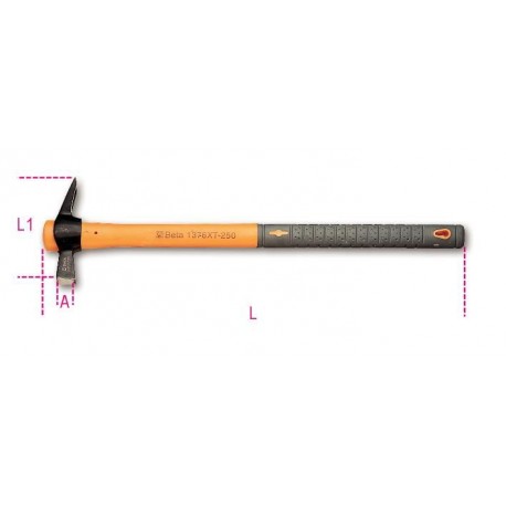 1376XT - martillos de cabeza cuadrada y boca sacaclavos con sede portaclavos e imán para carpinterosmango en material plástico