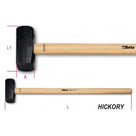 1381 - mazas rectas mango en madera hickory