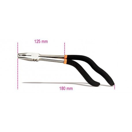 1475U - alicates universales cromados brillantes con mango en pistola, mangos recubiertos con 2 capas de PVC