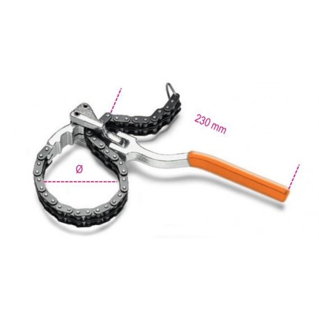 1488 - 1488L - llave articulada de cadena doble para filtros de aceite