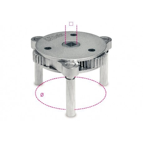 1493/S-U - llave auto-ajustable de 3 brazos para filtros de aceite a la derecha-a la izquierda