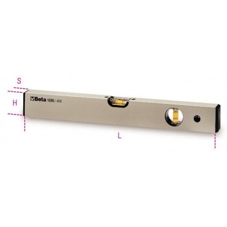 1696 - niveles de aluminio perfilado anodizado, con cápsulas de nivel irrompiblesprecisión: 1 mm/m