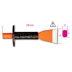 1702N/PM - cincel de corte extraplano con mango protector