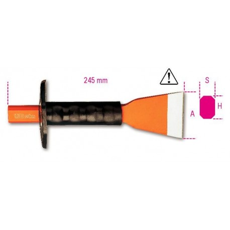 1702N/PM - cincel de corte extraplano con mango protector