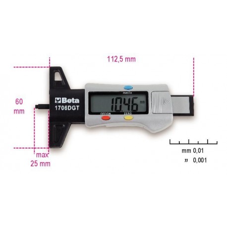 1706DGT - calibre digital de profundidad para bandasde rodamiento de neumáticos