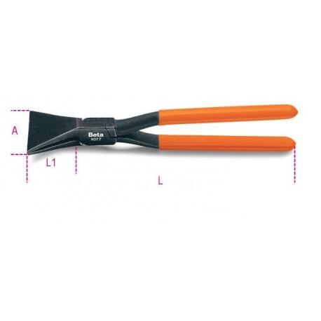 1077 - alicates de bocas anchas y rectas para estañadores, mangos PVC