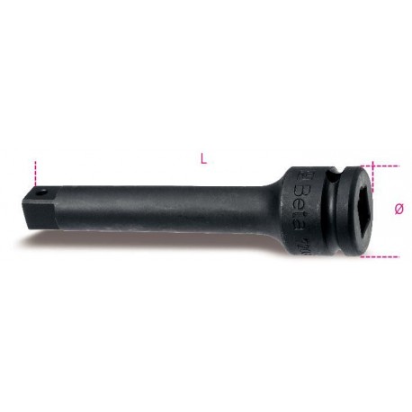 728/22 - alargadera de impacto con cuadrado macho y hembra 3/4”
